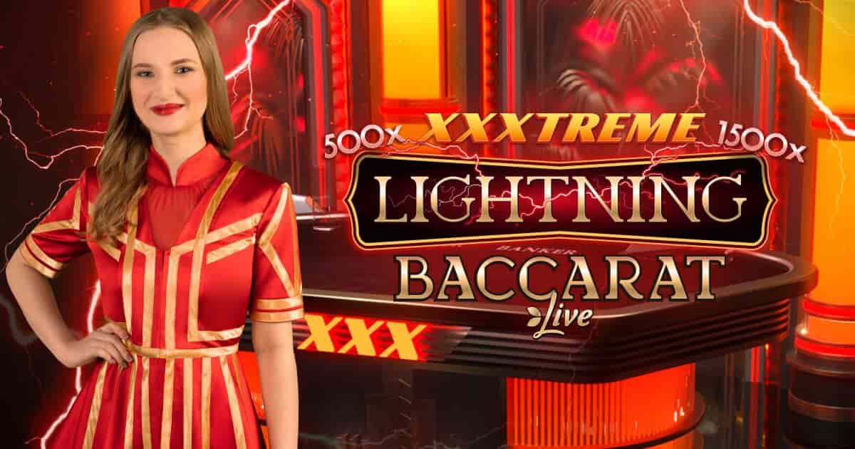 XXXtreme Lightning Baccarat online game logo by Evolution on skycrown-casino-login-australia.com